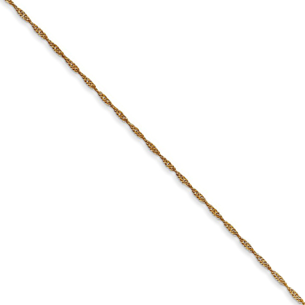 1mm, 14k Yellow Gold Diamond Cut Singapore Chain Necklace, Item C8124 by The Black Bow Jewelry Co.