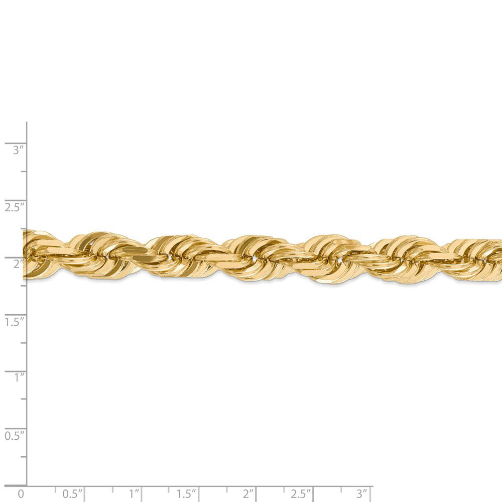 Alternate view of the Men's 10mm, 14k Yellow Gold, Diamond Cut Solid Rope Chain Necklace by The Black Bow Jewelry Co.