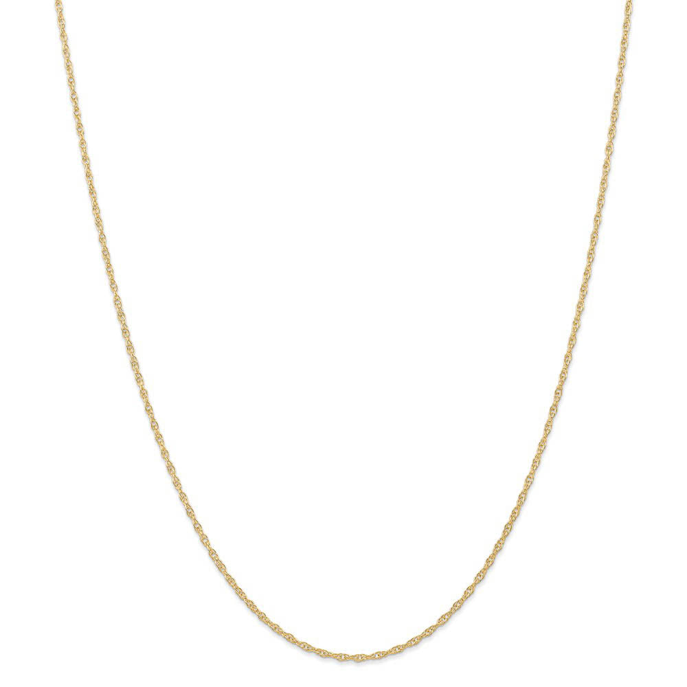 Alternate view of the 1.35mm, 14k Yellow Gold, Cable Rope Chain Necklace by The Black Bow Jewelry Co.