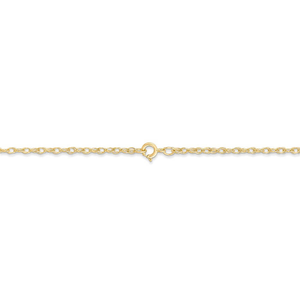 Alternate view of the 1.35mm, 14k Yellow Gold, Cable Rope Chain Necklace by The Black Bow Jewelry Co.