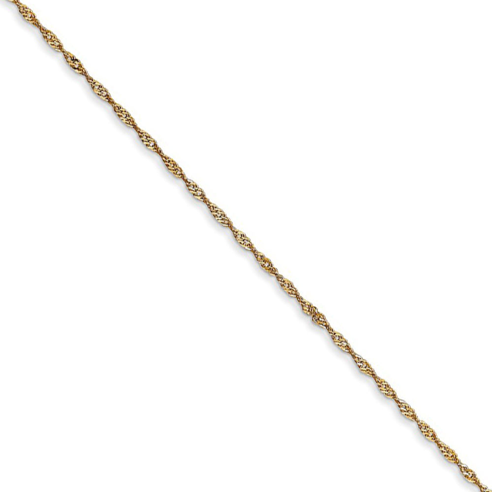 1mm, 14k Yellow Gold, Singapore Chain Necklace, Item C8192 by The Black Bow Jewelry Co.