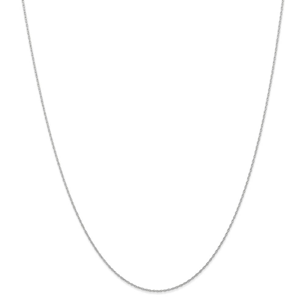 Alternate view of the 0.6mm, 14k White Gold, Cable Rope Chain Necklace by The Black Bow Jewelry Co.