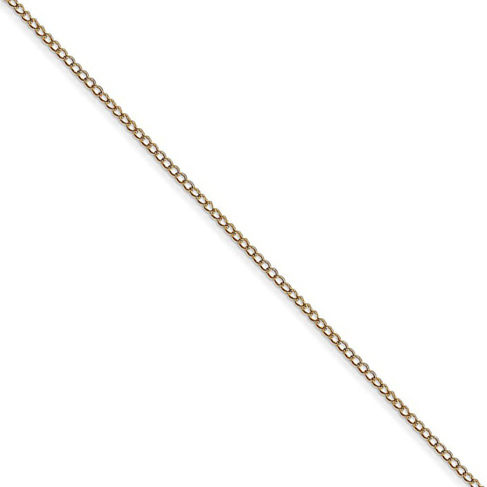 0.5mm, 14k Yellow Gold, Curb Chain Necklace, Item C8200 by The Black Bow Jewelry Co.