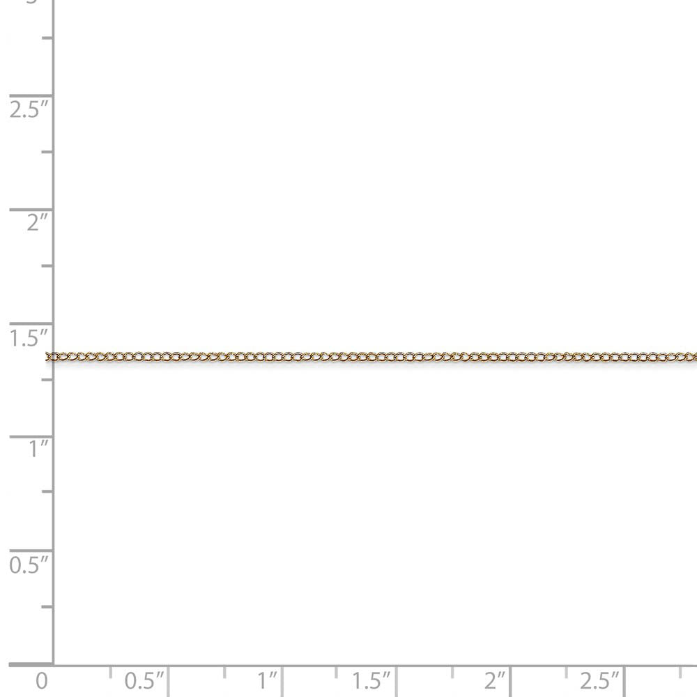 Alternate view of the 0.5mm, 14k Yellow Gold, Curb Chain Necklace by The Black Bow Jewelry Co.