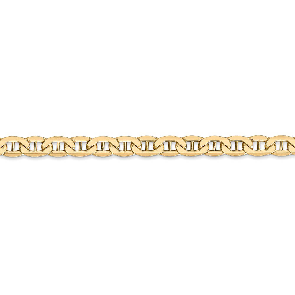 Alternate view of the 4.75mm, 14k Yellow Gold, Hollow Anchor Link Chain Bracelet, 8 Inch by The Black Bow Jewelry Co.