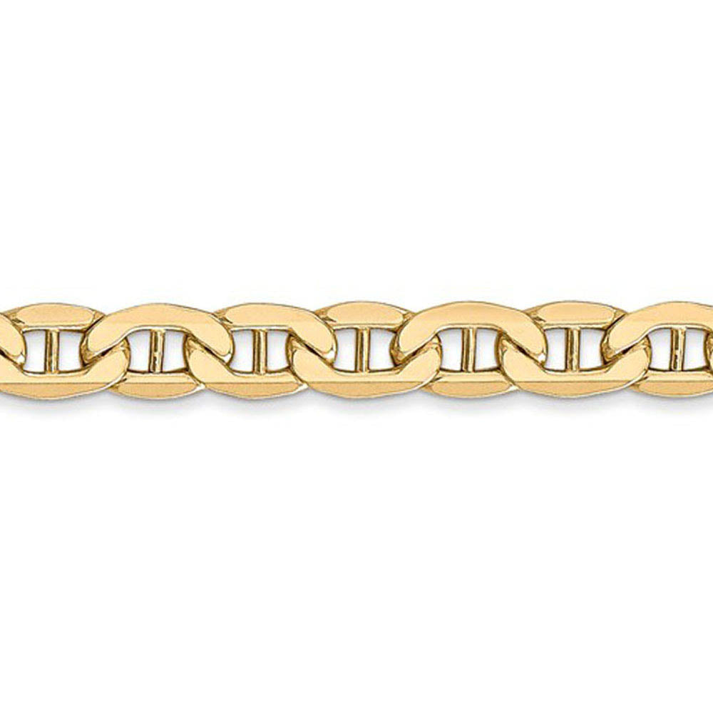 Alternate view of the 4.75mm, 14K Yellow Gold, Hollow Anchor Link Chain Necklace by The Black Bow Jewelry Co.