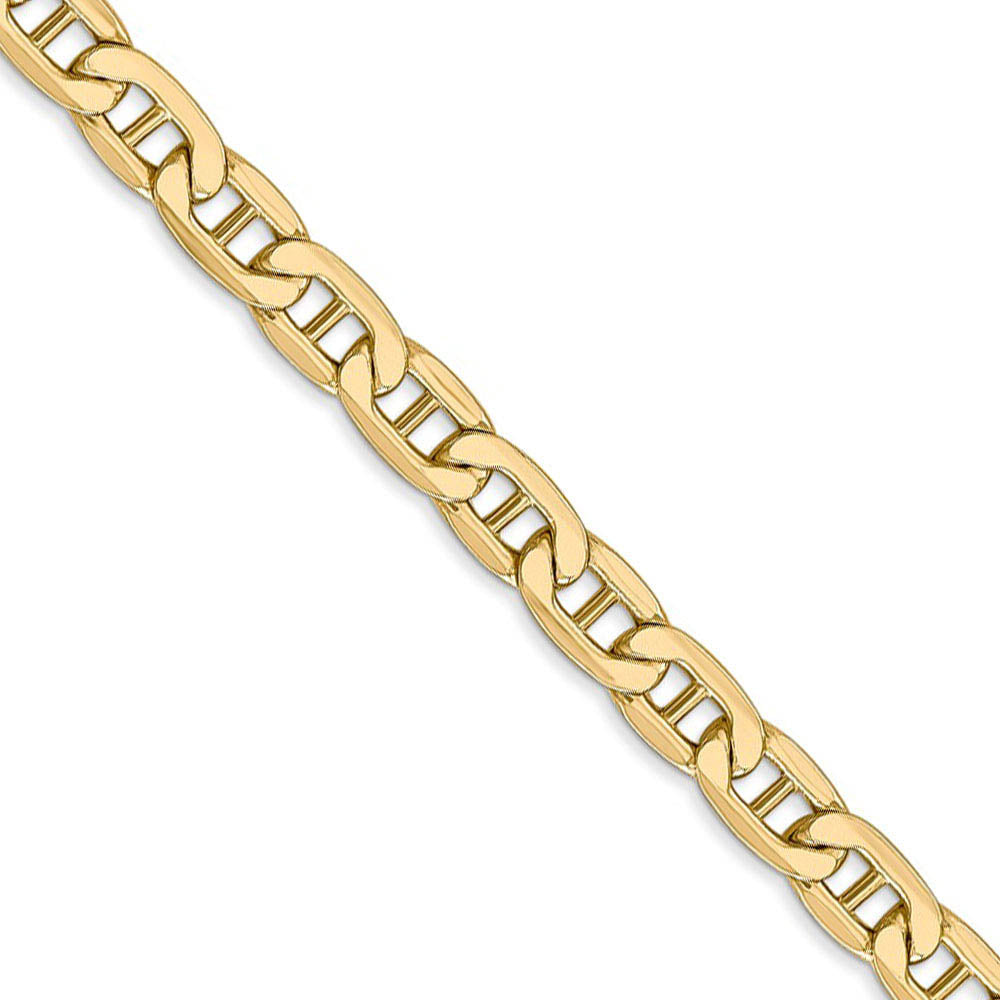 5.5mm, 14K Yellow Gold, Hollow Anchor Link Chain Necklace