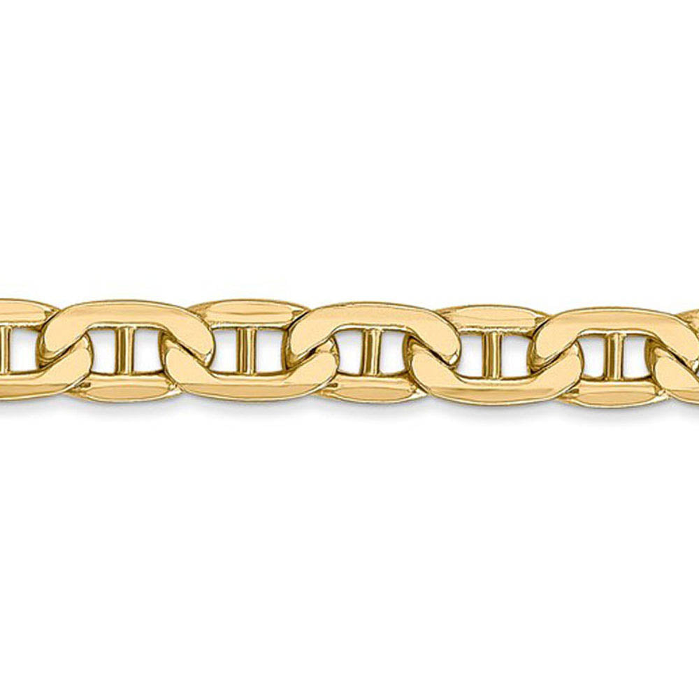 Alternate view of the 5.5mm, 14K Yellow Gold, Hollow Anchor Link Chain Necklace by The Black Bow Jewelry Co.