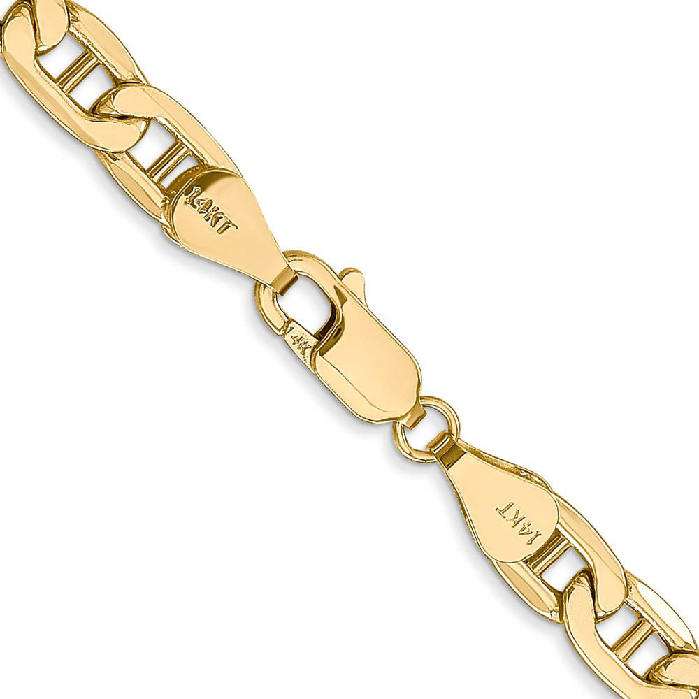 Alternate view of the 5.5mm, 14K Yellow Gold, Hollow Anchor Link Chain Necklace by The Black Bow Jewelry Co.