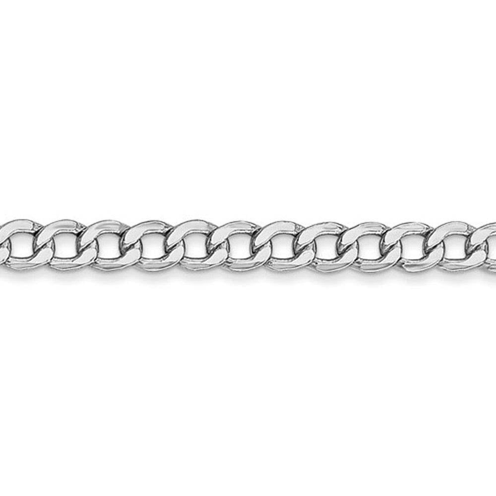 Alternate view of the 3.35mm, 14K White Gold, Hollow Curb Link Chain Necklace by The Black Bow Jewelry Co.