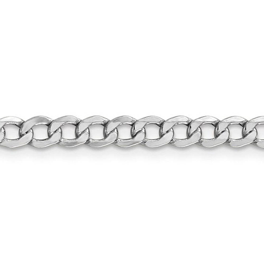 Alternate view of the 4.3mm, 14K White Gold, Hollow Curb Link Chain Necklace by The Black Bow Jewelry Co.