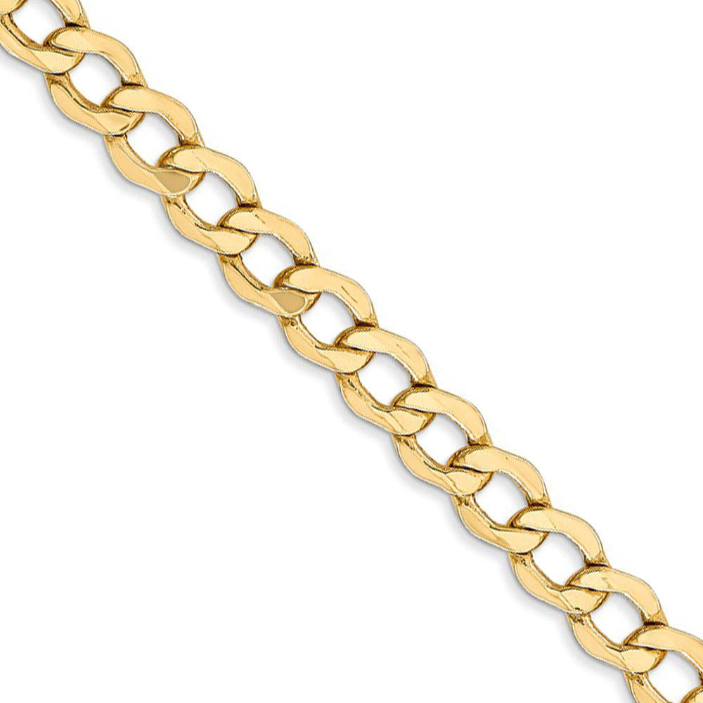 5.25mm, 14K Yellow Gold, Hollow Curb Link Chain Necklace, Item C8220 by The Black Bow Jewelry Co.