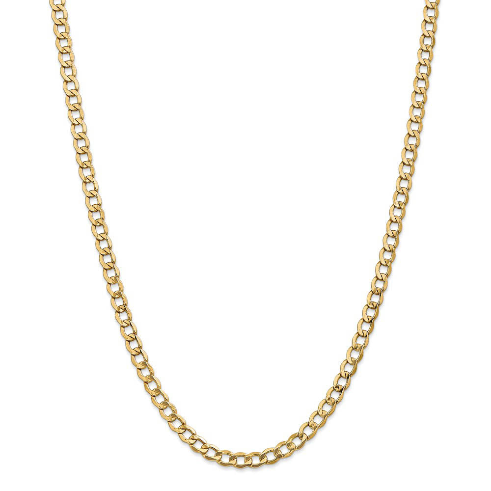 Alternate view of the 5.25mm, 14K Yellow Gold, Hollow Curb Link Chain Necklace by The Black Bow Jewelry Co.