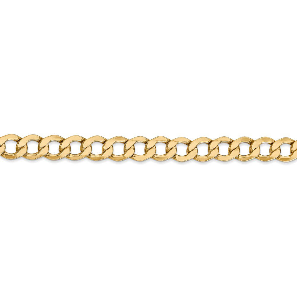 Alternate view of the Men's 6.5mm, 14k Yellow Gold, Hollow Curb Link Chain Bracelet by The Black Bow Jewelry Co.