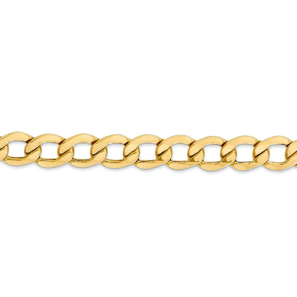 Alternate view of the Men's 8mm, 14k Yellow Gold, Hollow Curb Link Chain Necklace by The Black Bow Jewelry Co.