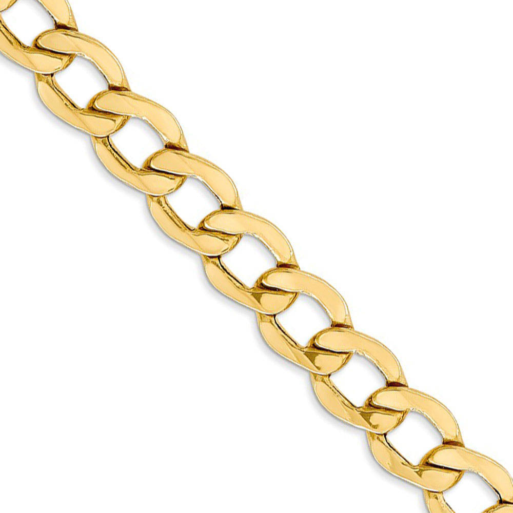 Men's 8mm, 14k Yellow Gold, Hollow Curb Link Chain Necklace