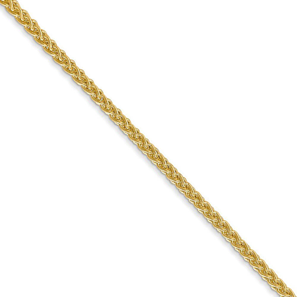 2mm, 14k Yellow Gold, Hollow Wheat Chain Necklace, Item C8230 by The Black Bow Jewelry Co.