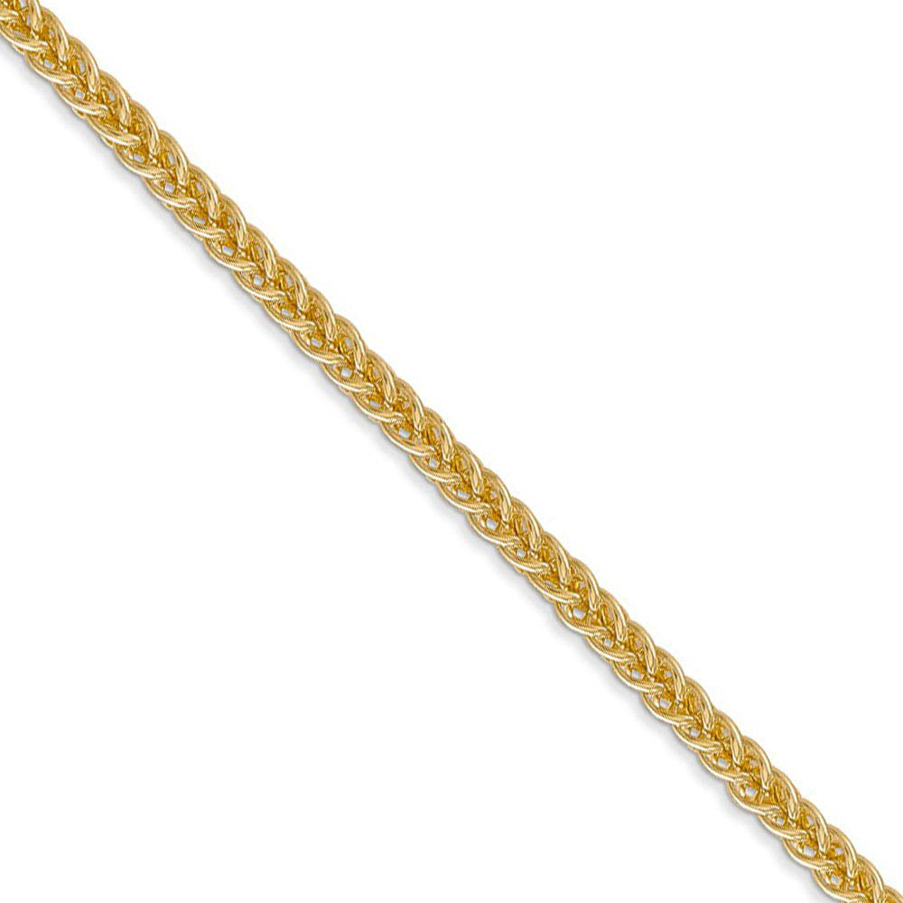 2.6mm, 14k Yellow Gold, Hollow Wheat Chain Necklace, Item C8231 by The Black Bow Jewelry Co.