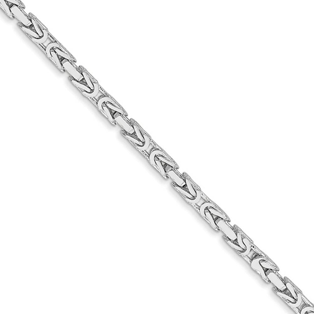 2mm, 14k White Gold, Solid Byzantine Chain Necklace, Item C8242 by The Black Bow Jewelry Co.