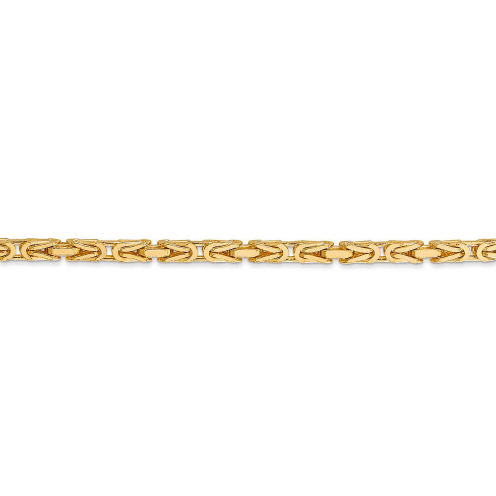 Alternate view of the 2.5mm, 14k Yellow Gold, Solid Byzantine Chain Bracelet by The Black Bow Jewelry Co.