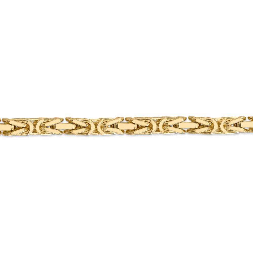 Alternate view of the 6.5mm, 14k Yellow Gold, Solid Byzantine Chain Bracelet by The Black Bow Jewelry Co.