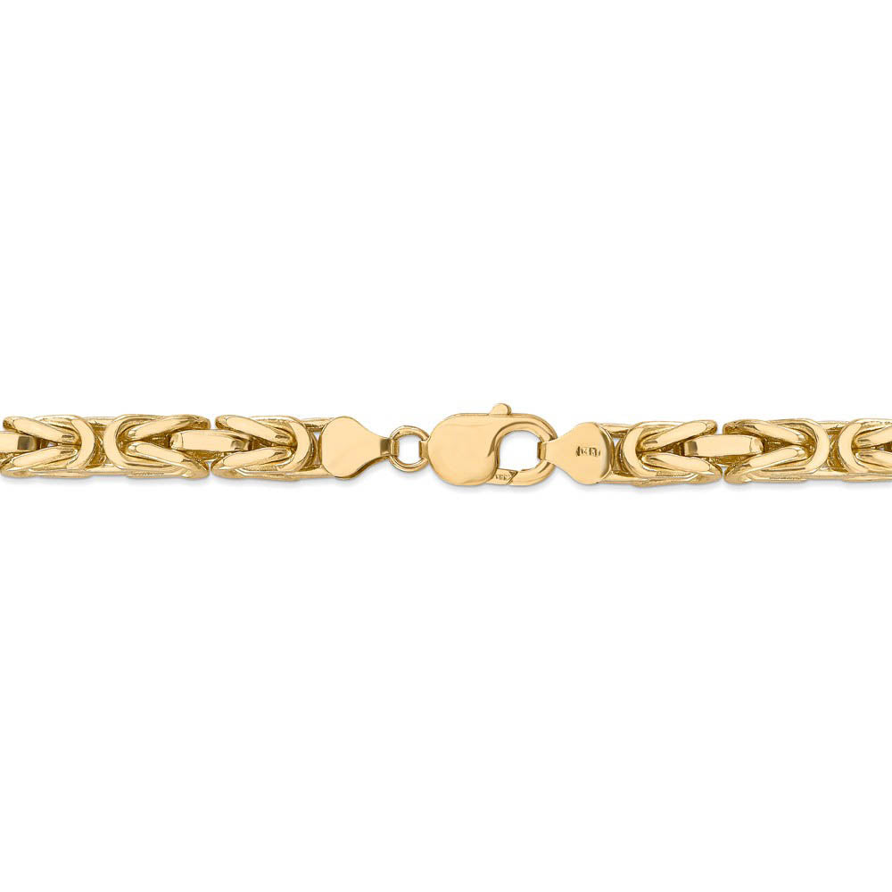 Alternate view of the 6.5mm, 14k Yellow Gold, Solid Byzantine Chain Bracelet by The Black Bow Jewelry Co.