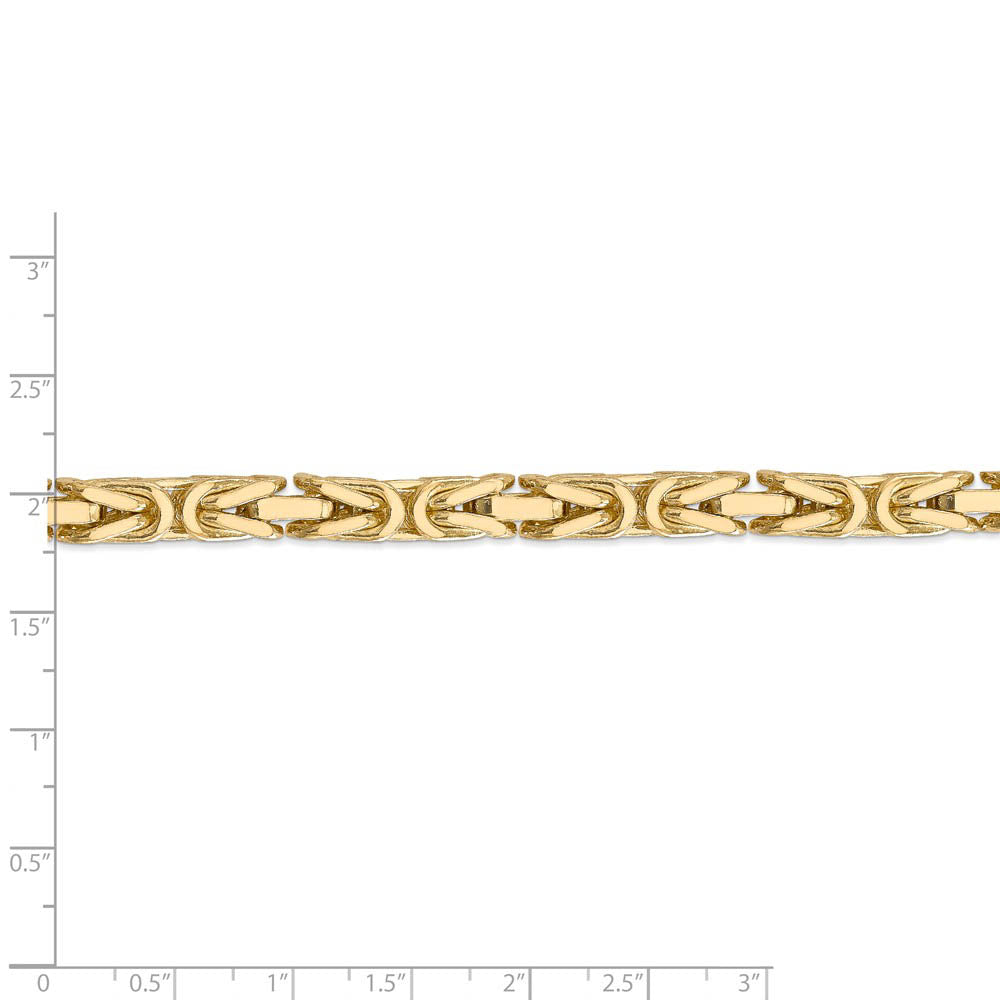 Alternate view of the 6.5mm, 14k Yellow Gold, Solid Byzantine Chain Necklace by The Black Bow Jewelry Co.
