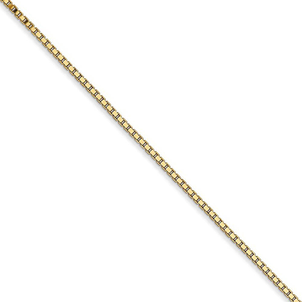1.1mm, 14k Yellow Gold, Solid Box Chain Necklace