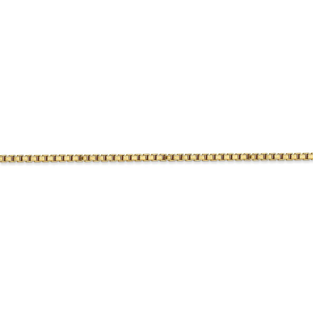 Alternate view of the 1.9mm, 14k Yellow Gold, Solid Box Chain Bracelet, 7 Inch by The Black Bow Jewelry Co.