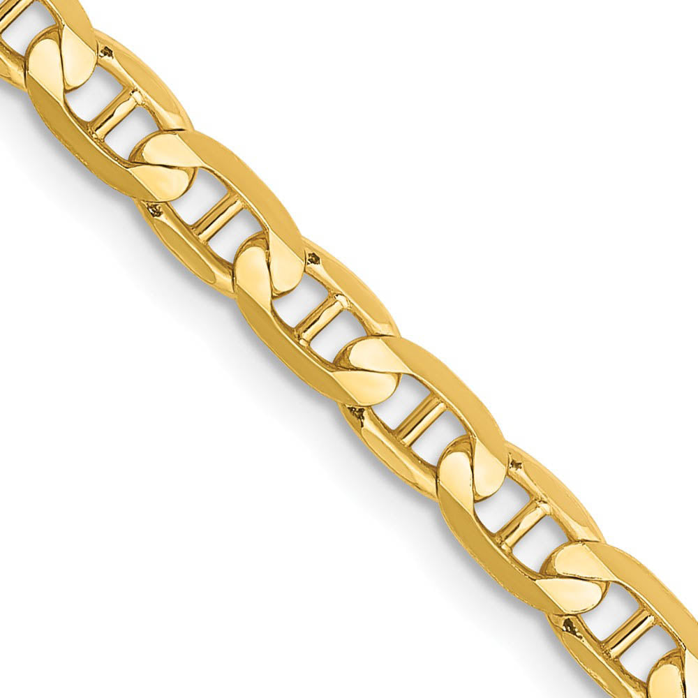 3.75mm, 14k Yellow Gold, Solid Concave Anchor Chain Necklace, Item C8258 by The Black Bow Jewelry Co.