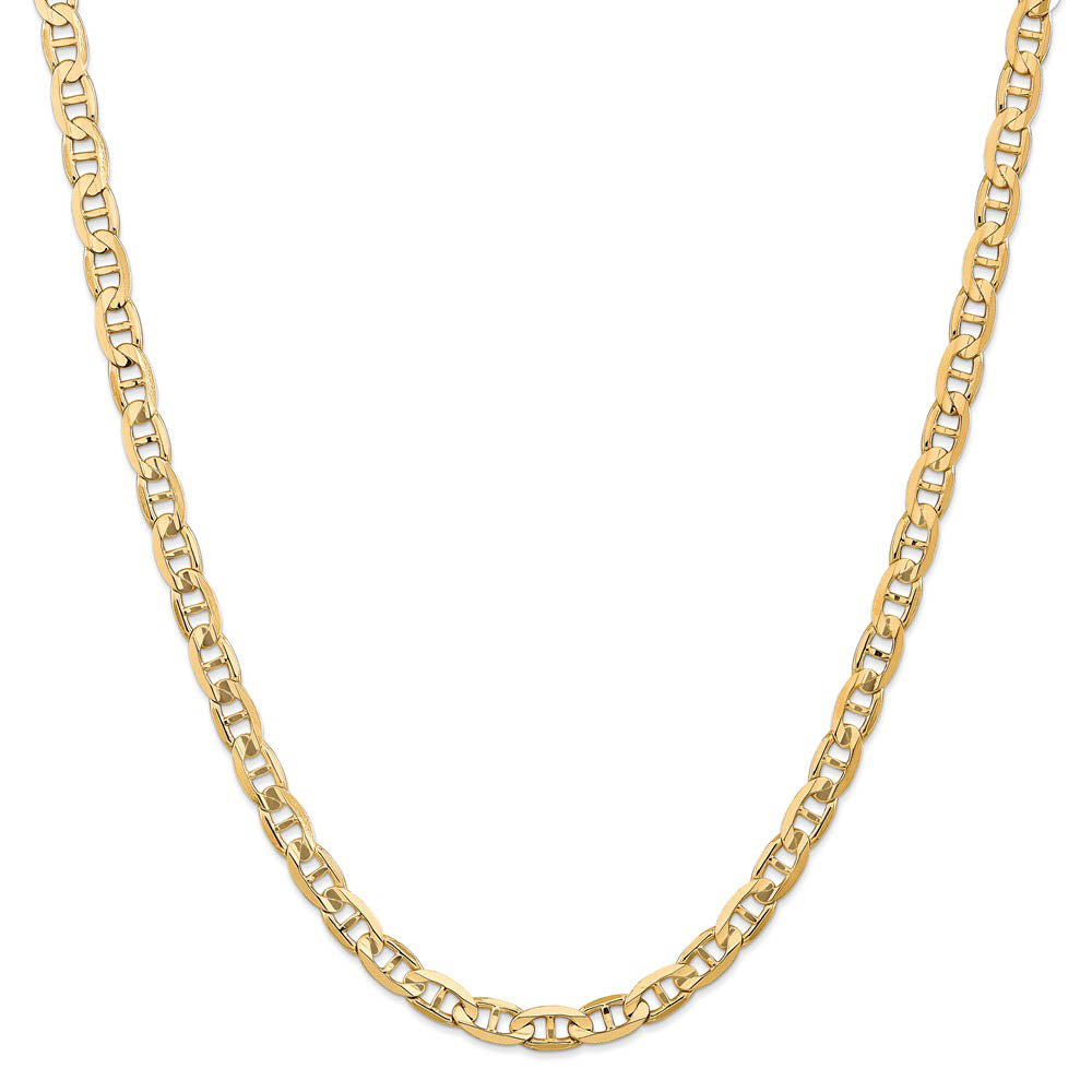 Alternate view of the Men's 6.25mm, 14k Yellow Gold, Concave Anchor Chain Necklace by The Black Bow Jewelry Co.