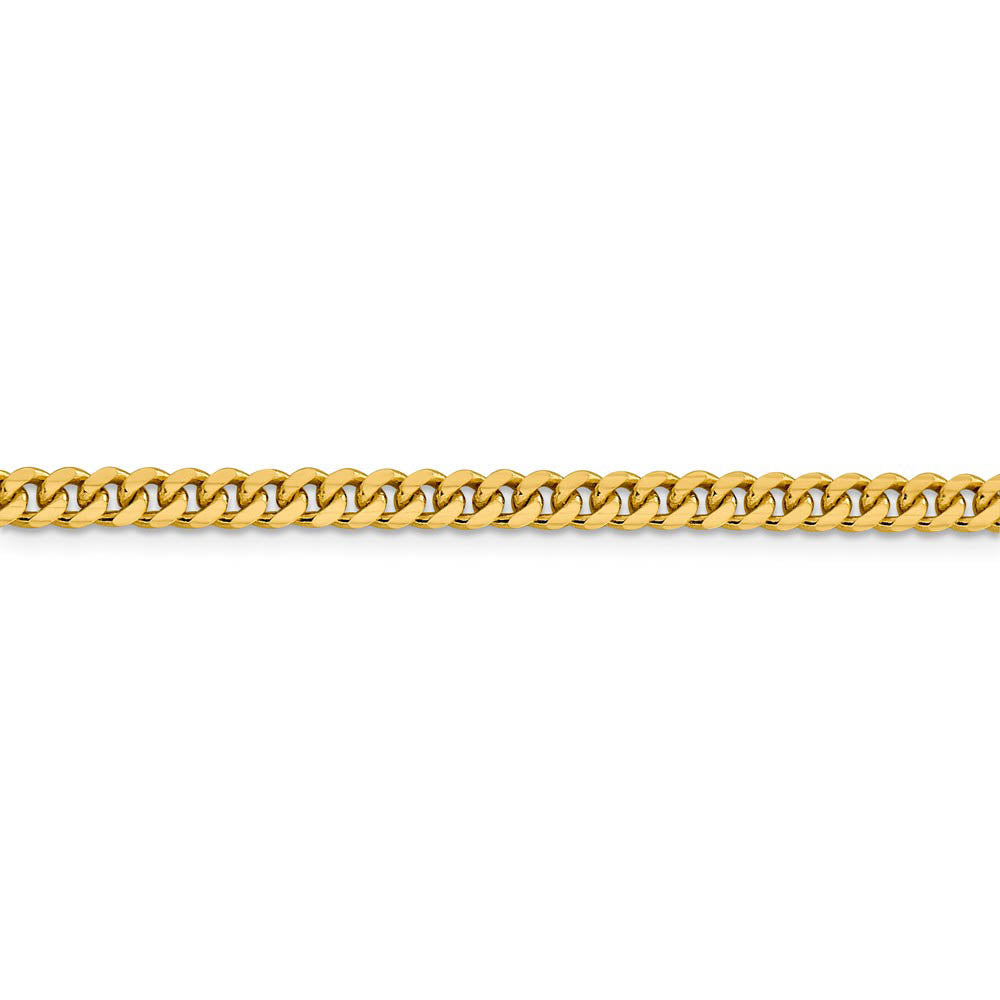 Alternate view of the 4.25mm, 14k Yellow Gold, Miami Cuban (Curb) Chain Bracelet by The Black Bow Jewelry Co.