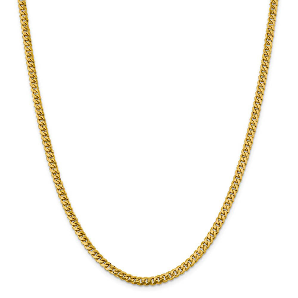 Alternate view of the 4.25mm 14K Yellow Gold Solid Miami Cuban (Curb) Chain Necklace by The Black Bow Jewelry Co.