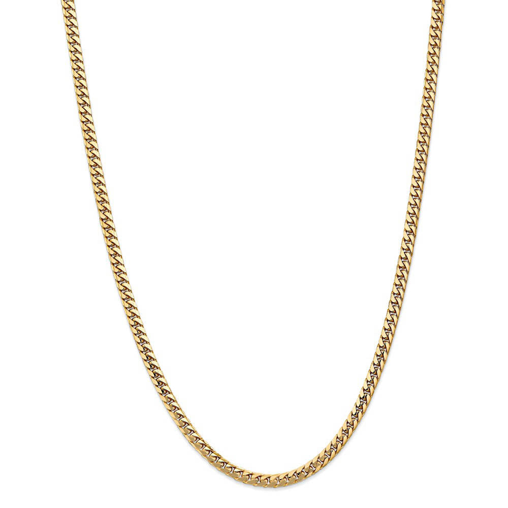 Alternate view of the 4.3mm, 14K Yellow Gold, Miami Cuban (Curb) Chain Necklace by The Black Bow Jewelry Co.
