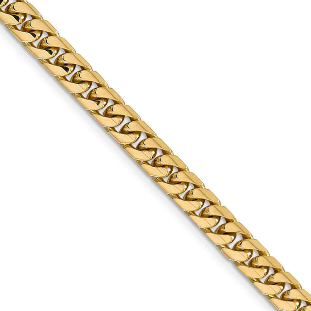 Men's 5.5mm 14K Yellow Gold Solid Miami Cuban (Curb) Chain Necklace
