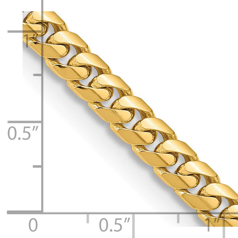 Alternate view of the Men's 5.5mm 14K Yellow Gold Solid Miami Cuban (Curb) Chain Bracelet by The Black Bow Jewelry Co.