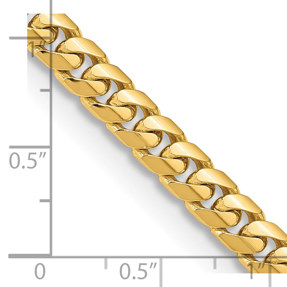 Alternate view of the Men&#39;s 5.5mm 14K Yellow Gold Solid Miami Cuban (Curb) Chain Bracelet by The Black Bow Jewelry Co.