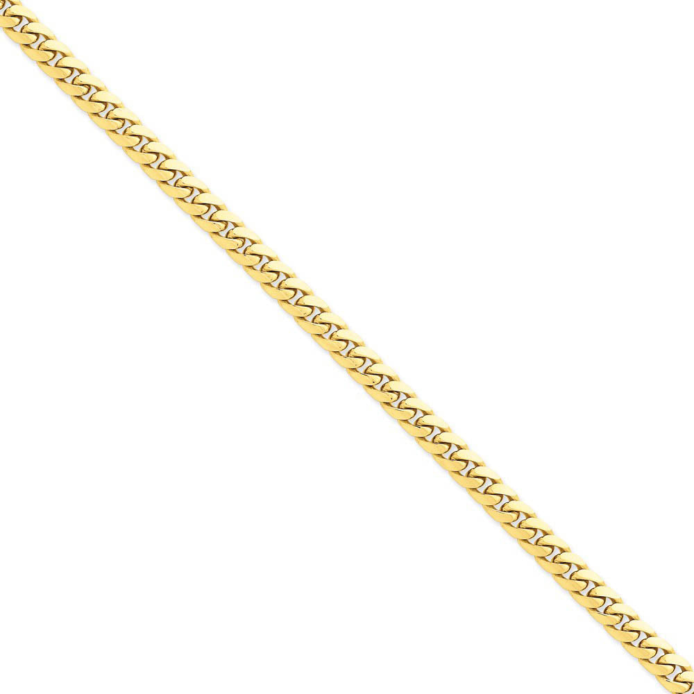 Men's 6.25mm 14K Yellow Gold Solid Miami Cuban (Curb) Chain Bracelet, Item C8267-B by The Black Bow Jewelry Co.