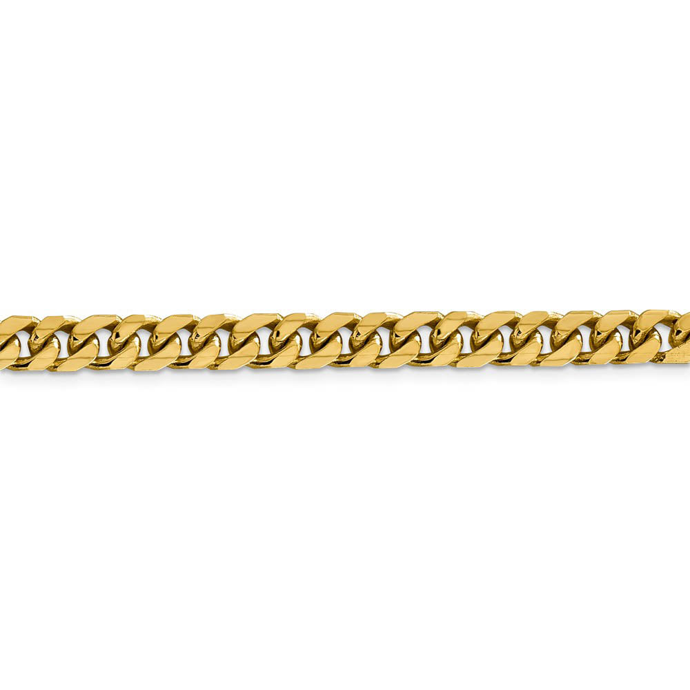 Alternate view of the Men's 6.25mm 14K Yellow Gold Solid Miami Cuban (Curb) Chain Bracelet by The Black Bow Jewelry Co.