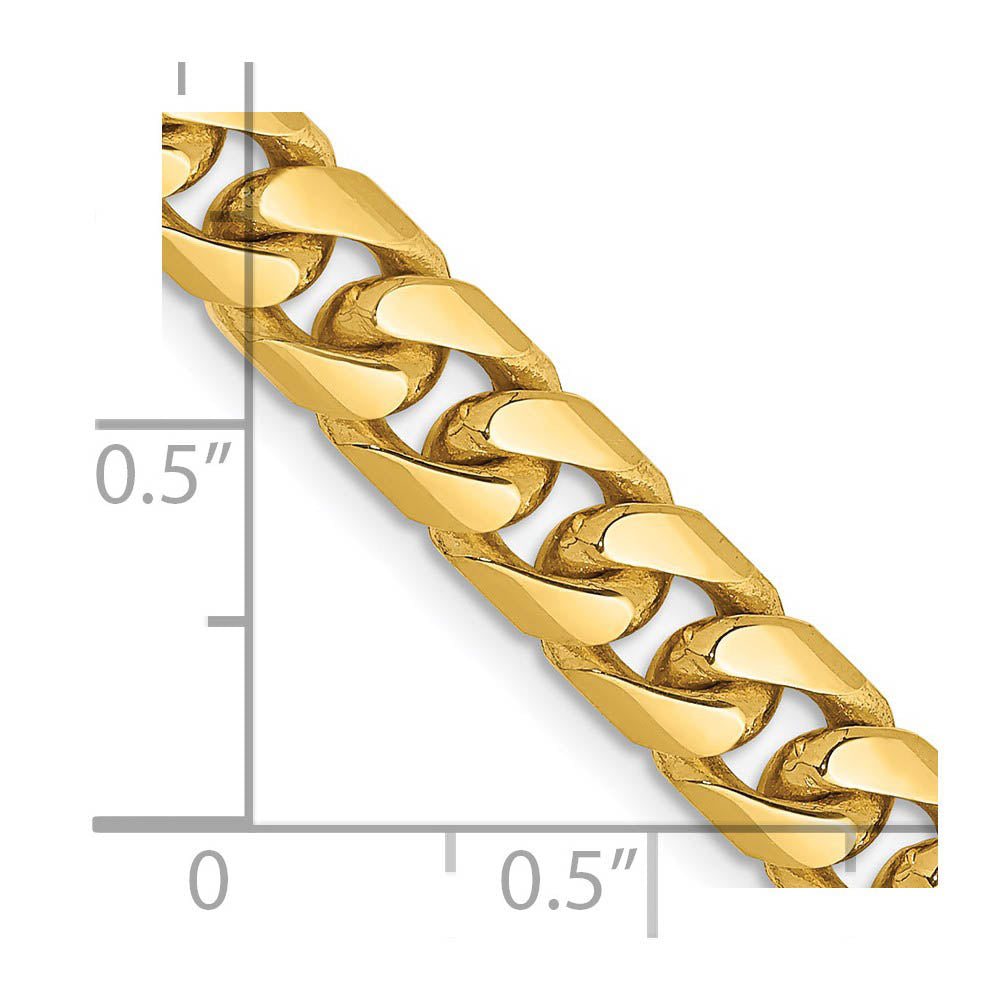 Alternate view of the 6.25mm, 14k Yellow Gold, Miami Cuban (Curb) Chain Necklace by The Black Bow Jewelry Co.