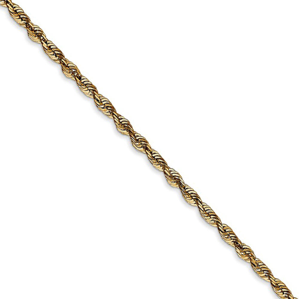 2.5mm, 14k Yellow Gold Light Diamond Cut Rope Chain Necklace, Item C8274 by The Black Bow Jewelry Co.