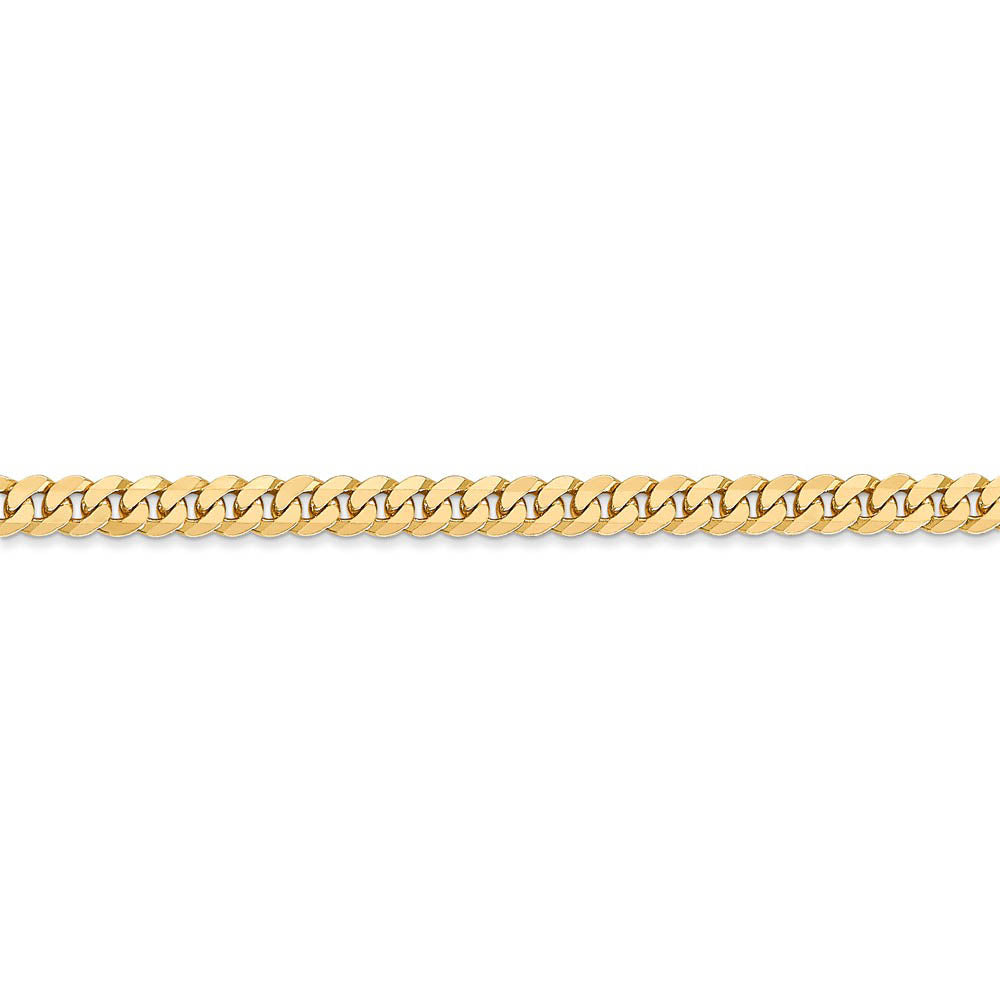 Alternate view of the 3.2mm, 14k Yellow Gold, Solid Beveled Curb Chain Anklet or Bracelet by The Black Bow Jewelry Co.