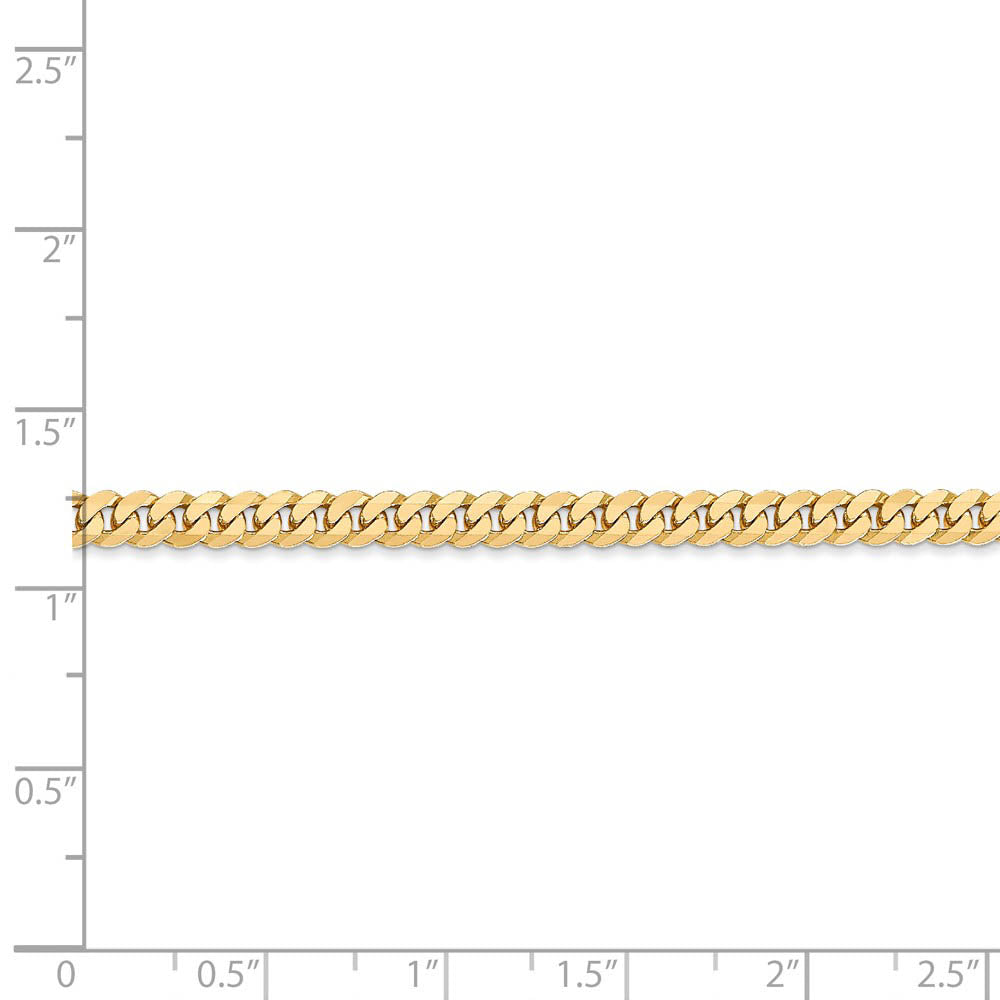 Alternate view of the 3.2mm, 14k Yellow Gold, Solid Beveled Curb Chain Necklace, 16 Inch by The Black Bow Jewelry Co.