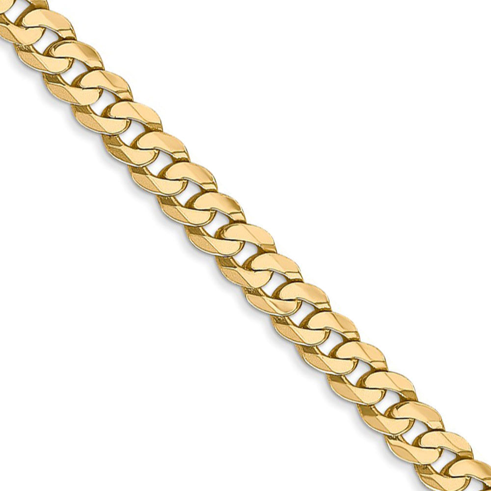 4.75mm, 14k Yellow Gold, Solid Beveled Curb Chain Necklace, Item C8282 by The Black Bow Jewelry Co.