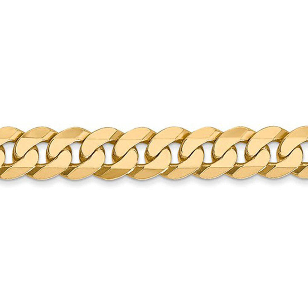Alternate view of the Men's 6.25mm 14k Yellow Gold Solid Beveled Curb Chain Necklace by The Black Bow Jewelry Co.