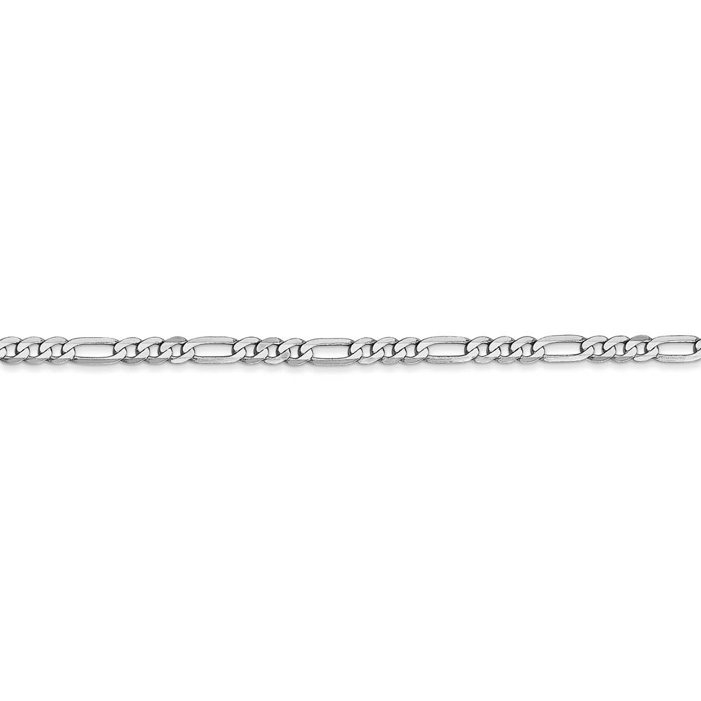 Alternate view of the 2.75mm, 14k White Gold, Flat Figaro Chain Anklet by The Black Bow Jewelry Co.