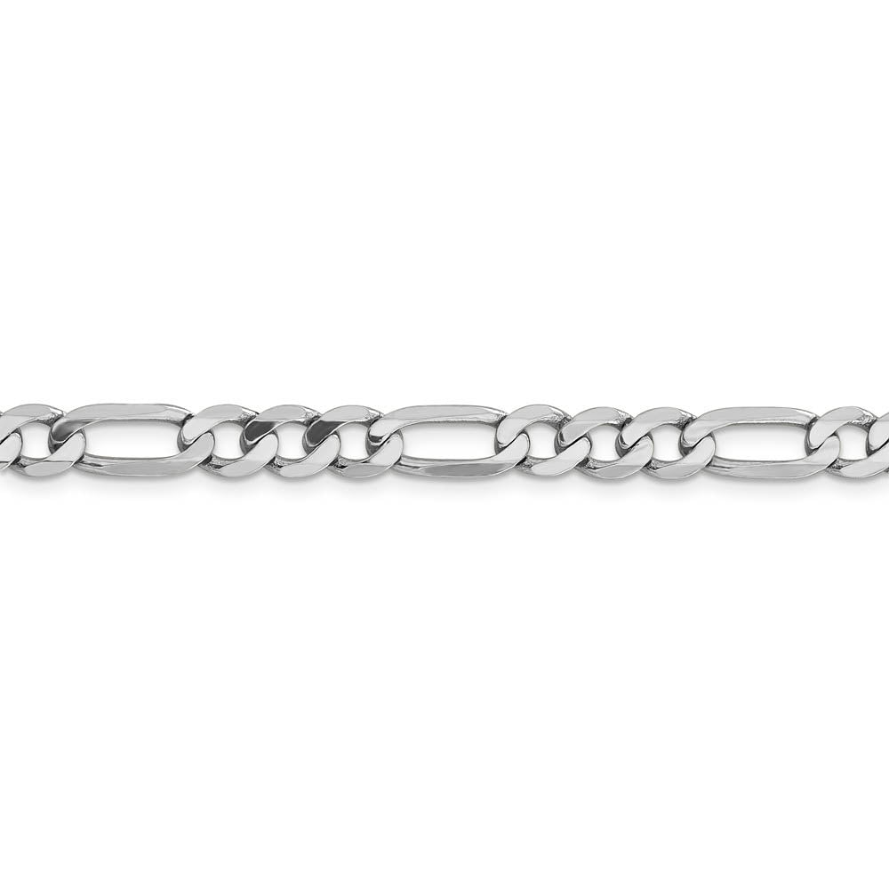 Alternate view of the Men's 6mm, 14k White Gold, Flat Figaro Chain Bracelet by The Black Bow Jewelry Co.