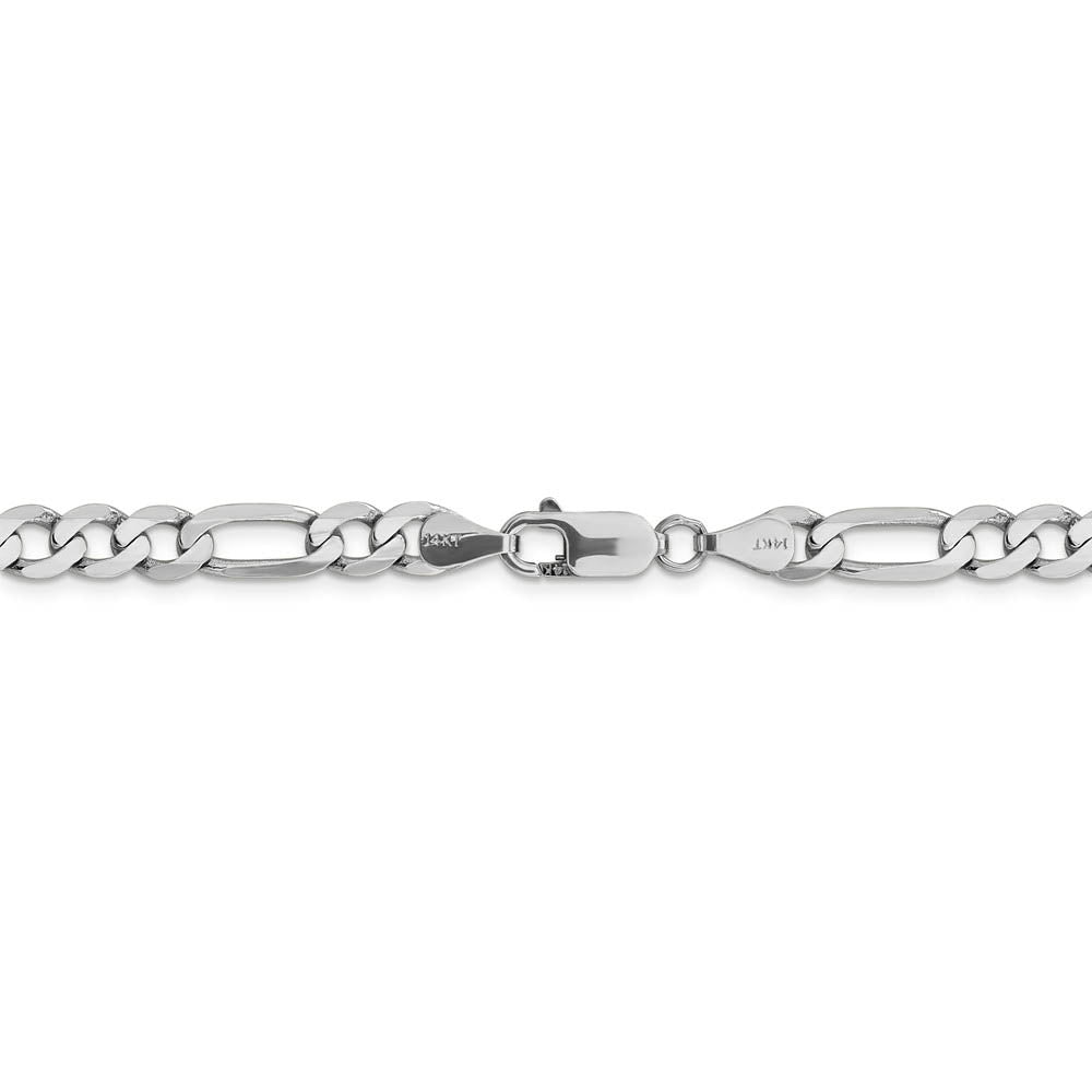 Alternate view of the Men's 6mm, 14k White Gold, Flat Figaro Chain Bracelet by The Black Bow Jewelry Co.