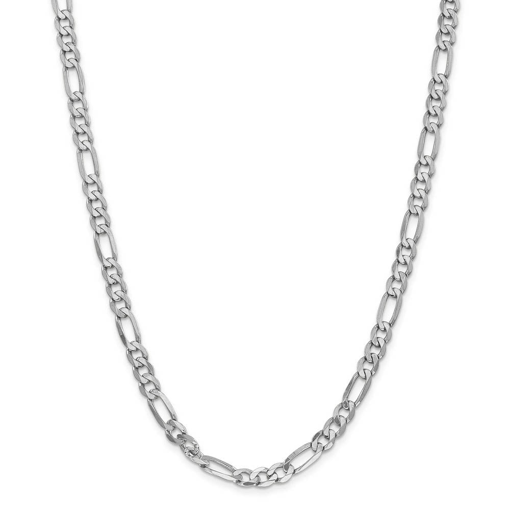 Alternate view of the Men's 6mm, 14k White Gold, Flat Figaro Chain Necklace by The Black Bow Jewelry Co.