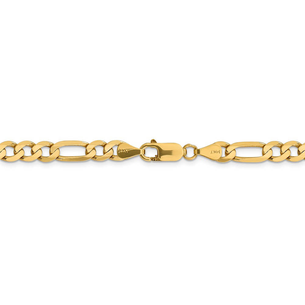 Alternate view of the Men's 6.25mm, 14k Yellow Gold, Flat Figaro Chain Bracelet by The Black Bow Jewelry Co.